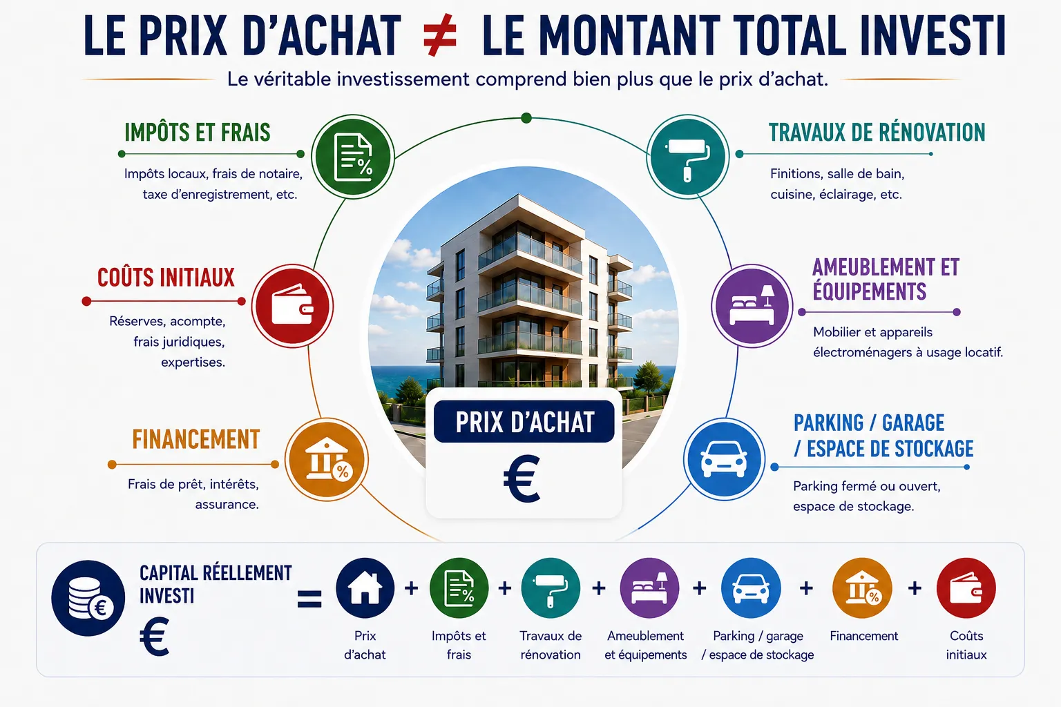 Pourquoi le prix du bien diffère du coût total de l’investissement
