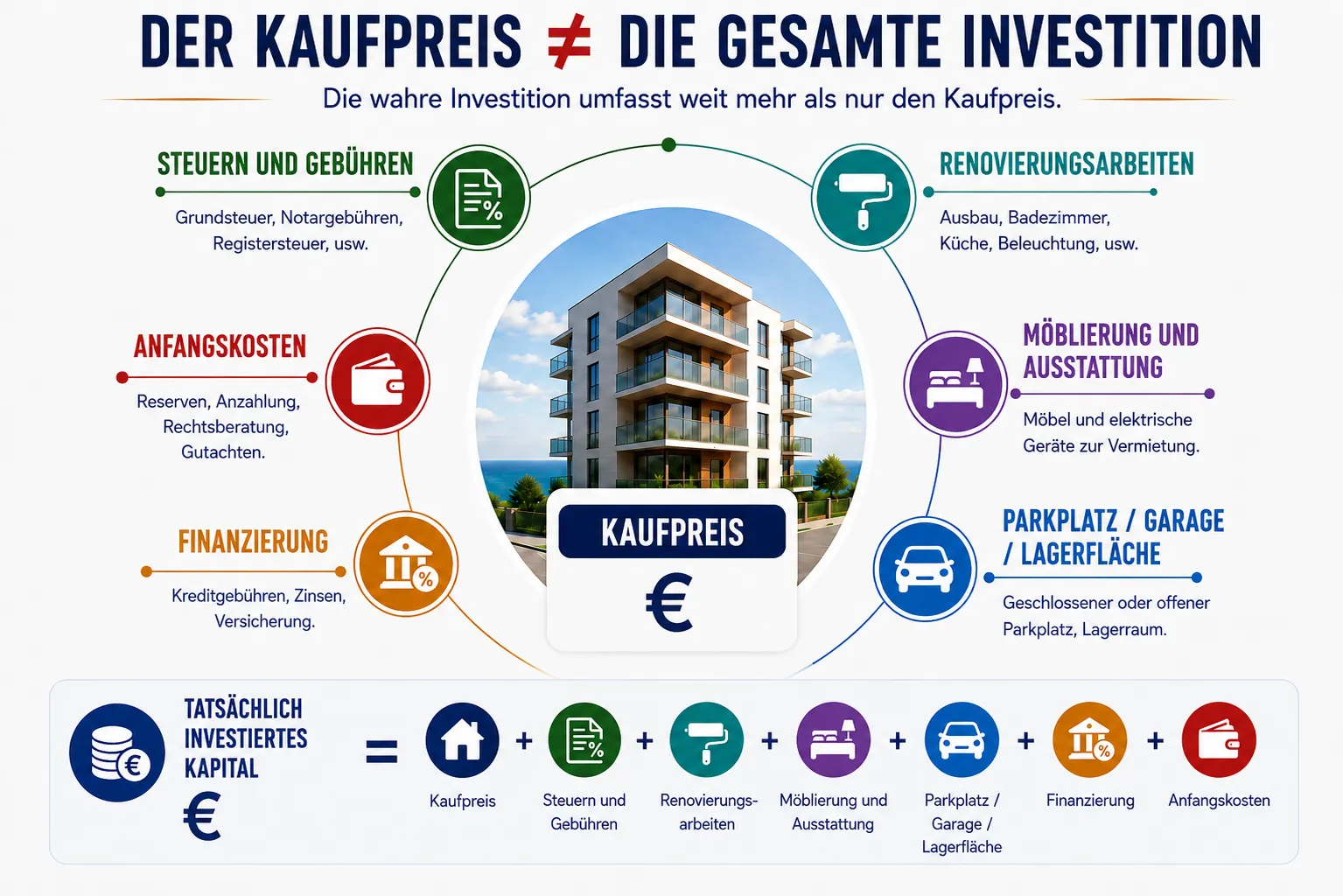 Warum Immobilienpreis und Gesamtinvestitionskosten zwei unterschiedliche Dinge sind